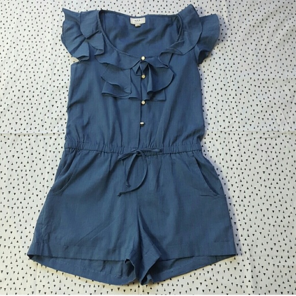 ECI Pants - Adorable Blue Ruffle Romper